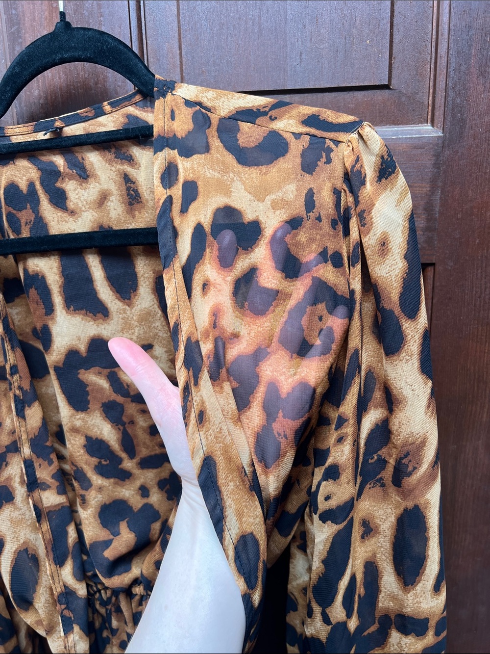 Leopard Print Long Sheer Robe - Picture 15 of 15